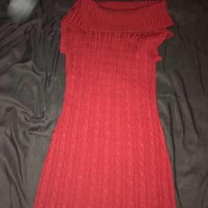 Burgundy sweater dress